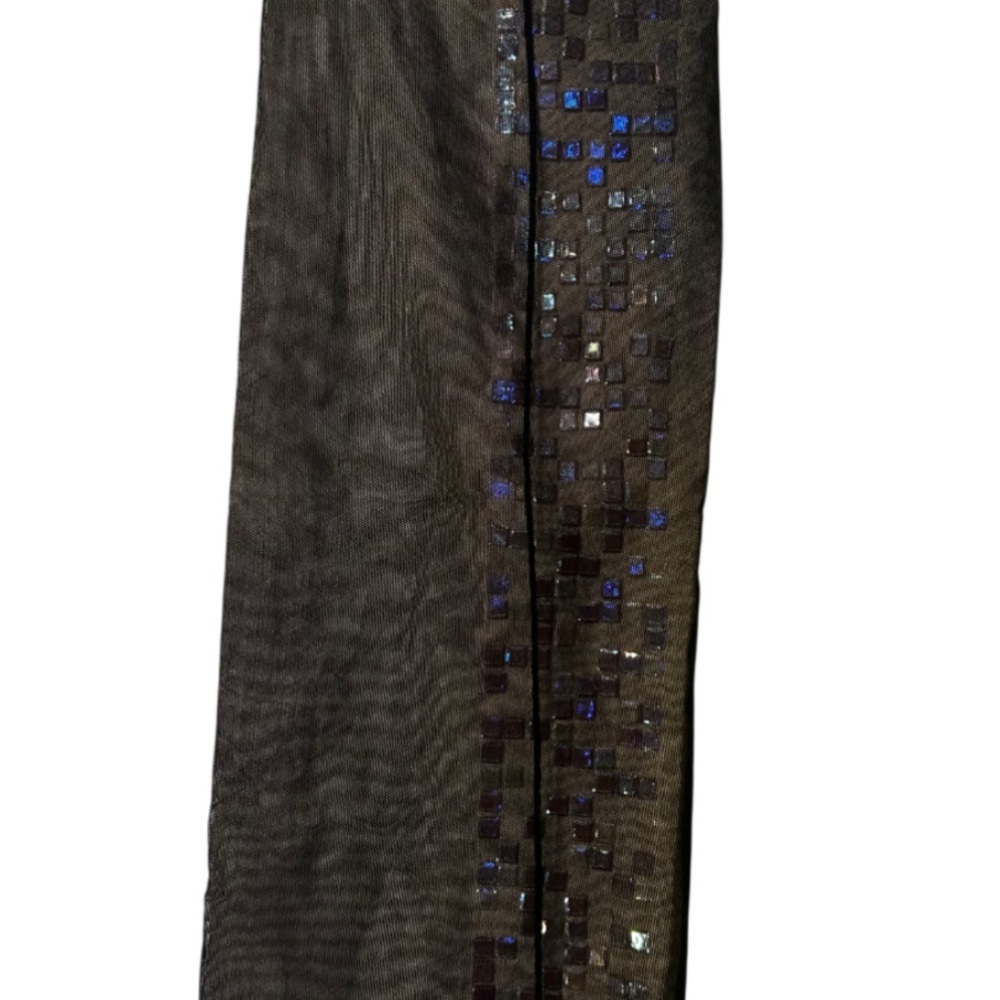 Exquisite Lanvin Black and Iridescent Tiles Pencil Skirt Size 8